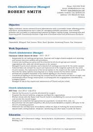 church administrator resume samples