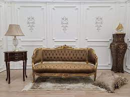 French Settee Antique Gold Leaf Finish Hand Carved Beech Wood Etsy Sofa Upholstery Sofa Offers Fabric Seat