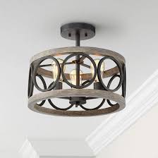 Salima 16 Wide Black And Gray Wood 3 Light Ceiling Light 65m67 Lamps Plus Farmhouse Ceiling Light Industrial Ceiling Lights Wood Ceiling Lights