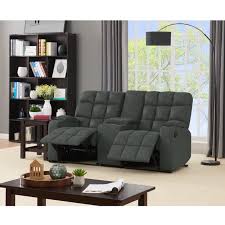4.0 out of 5 stars. Prolounger Tufted Recliner Loveseat With Power Storage Console In Gray Microfiber Walmart Com Walmart Com