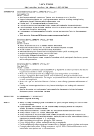Business Development Specialist Resume Samples Velvet Jobs
