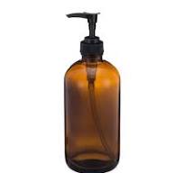 16 oz Amber Glass Boston Rounds (Black Lotion Pump) | Berlin