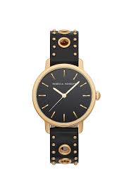 Black And Gold Watch Womens Bffl Gold Tone Black Leather Strap Watch 36mm Black And Gold Watch Watches Women Black Black Leather Strap