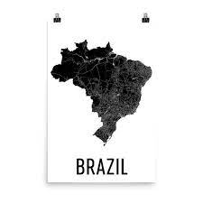 Brazil Map Map Of Brazil Brazil Art Brazilian Decor Etsy Brazil Map Map Art Brazil Art