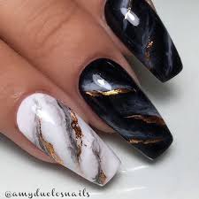 Coffin Shaped Black And Grey Acrylic Nails Gorgeous Coffin Acrylic Nails Ideas Naildesignsjournal Com Marble Nail Designs Acrylic Nails Coffin Marble Nail Art