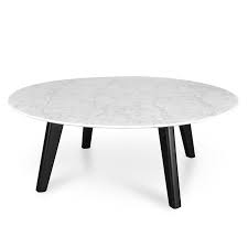 Hunter 100cm Marble Coffee Table With Black Legs Coffee Table Design Table Round Coffee Table