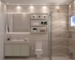 Banheiro Social Em Tons Neutros Com Revestimentos Da Ceusarevestimentos E Nichos Decoracao Banheiro Pequeno Banheiros Modernos Decoracao Banheiro Apartamento