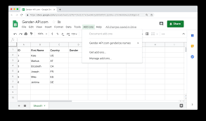 Google feuilles de calcul n'attend que vous. Classer Les Noms Par Genre Dans Une Feuille De Calcul Google Gender Api Determine Le Sexe De Votre Client Sur La Base D Un Prenom
