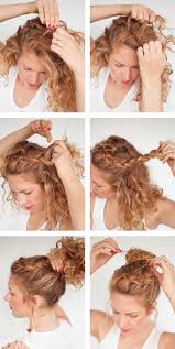 Hair curling is an option, but what about hair damage? Tutorial Curly Braided Top Knot Hair Styles Curly Hair Braids Curly Hair Styles Naturally