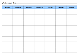 Die aktuelle tabelle der 1. Wochenplan Vorlage Kostenlos Als Word Oder Pdf Downloaden Vorlagen Muster