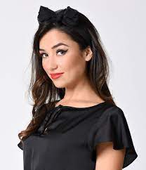 Ultra long black hair scarf, viscose jersey stretchy head scarf, women's long hair headband, black hair band , 60 x 7 inches. Unique Vintage Retro Pin Up Black Chiffon Hair Scarf