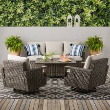 Better Homes Amp Gardens Sandcrest Seagrass Outdoor Wicker 4 Piece Dining Set Walmart Com Walmart Com Outdoor Wicker Rocker Chairs Swivel Rocker Chair