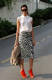 Black And White Cheetah Print Skirt Stylish Women S Fashion Leopard Skirt Top White Sleeve Fashion Printed Skirts Style