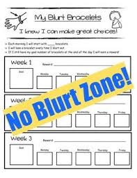 Blurting Out Behavior Chart Blurt Bracelets Kindergarten