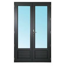 Obtenez le prix d'un abri de jardin en fonction des dimensions : Porte Fenetre 2 Vantaux Pvc Gris 205x120 Cm Ob Materiauxnet Com