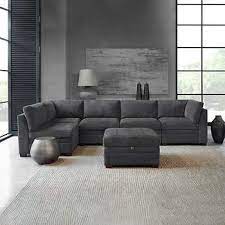 I love how they're modular so. Tisdale Fabric Sectional With Storage Ottoman Costco