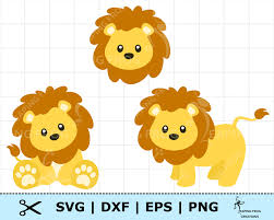 Baby Lion Bundle Svg Cricut Cut Files Layered Silhouette Etsy
