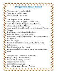Yang dikandung daripada roh kudus, lahir dari anak dara maria. Pengakuan Iman Rasuli Pdf