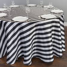 Black And White Striped Tablecloth Near Me 120 In Round Black White Striped Satin Tablecloth Black And White Tablecloth White Table Cloth Striped Tablecloths