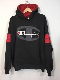 Black And Red Champion Hoodie Vtg Champion Hoodie Sweatshirt Black Red Spell Out Big Logo Mens Xl Mens Sweatshirts Hoodie Champion Hoodie Champion Clothing