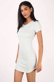 Search Amelia White Grey Striped Bodycon Dress On Tobi Com Tight Form Fitting T Shirt Dress Kylie Curved H Striped Bodycon Dress Fashion Dresses For Teens