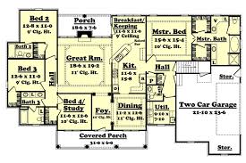 This house having 2 floor, 4 total bedroom, 4 total bathroom, and ground floor area is 1500 sq ft, first floors area is 1000 sq ft, total area is 2500 sq ft. Colonial Style House Plan 4 Beds 3 5 Baths 2500 Sq Ft Plan 430 35 Country Style House Plans House Plans One Story Bedroom House Plans