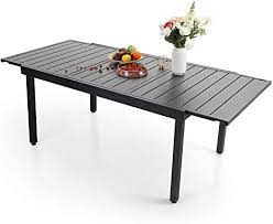 Pe 2020 patio dining set suppliers and wholesalers can also receive great deals upon bulk purchases. Amazon Com Sophia William Black Expandable Patio Dining Tables Metal Outdoor Table For 6 8 Person Lawn Garden Bistro Rectangular Table Kitchen Dining