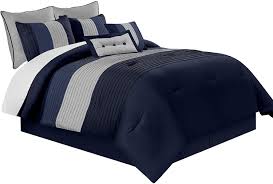 Chances are you'll discovered one other luxury king comforter sets higher design ideas. Blue 7 Piece Luxury Striped Microfiber Bedding Sets Bedroom Comforter Set King Bedding Patterer Comforters Sets