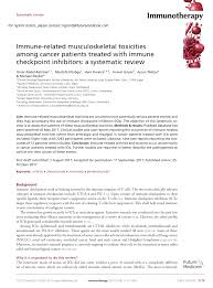 88 din 18 septembrie 2013 privind adoptarea unor măsuri fiscal‐bugetare pentru îndeplinirea unor angajamente nr. Pdf Immune Related Musculoskeletal Toxicities Among Cancer Patients Treated With Immune Checkpoint Inhibitors A Systematic Review