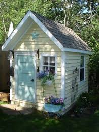 Pretty Little Playhouse Backyard Cottage Painted Shed Outdoor Sheds