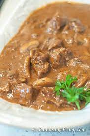 Beef And Mushroom Braised Stew Panlasang Pinoy Beef And Mushroom Stew Beef Recipes Braised