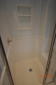 3x6 subway ceramic tile with 2x6 chair rail and a custom niche kids bathroom bath tiles tiny bathroom