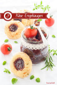 Kase Engelsaugen Mit Tomatenmarmelade Herzhafte Kekse Rezept Tomatenmarmelade Fingerfood Herzhafte Kekse