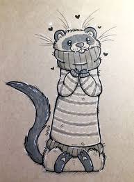 Pin By Amy Remish On Ferret Fever Cute Art Cute Drawings Art