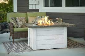 Alcott Fire Pit Table Features A White Was Cedar Base Fire Pit Table Gas Fire Pit Table Rectangular Gas Fire Pit