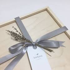 Gift Wrapping Inspiration Wood Gift Box With Satin Ribbon And Lavender Baby Gift Box Barbona Gifts Wood Gift Box Big Gift Boxes Gifts