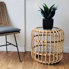 Medau Glass Top Drum End Table In 2020 End Tables Boho Side Table Bedroom End Tables