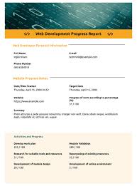 Web Development Progress Report Pdf Templates Jotform