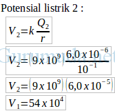 Konstanta coulomb (k) = 9 x 109nm2c−2, 1 μc = 10−6 c. Contoh Soal Potensial Listrik Pembahasan Soal Fisika Sma