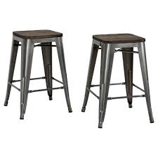 Perhaps it's the switch from the usual — instead counter stools have a seat height of 24 to 26 inches, which is comfortable for sitting at a counter 35 to 36 inches high. Set Of 2 24 Fiora Backless Metal Counter Height Barstools With Wood Seat Room Joy Target