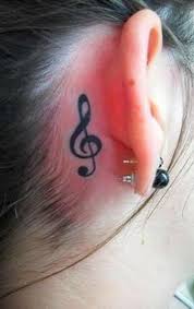 Bird Tattoo Behind Ear For Guys 35 Awesome Music Tattoos For Creative Juice Music Tattoos Behind Ear Tattoo Cool Small Tattoos