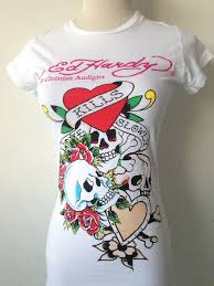 Ed Hardy Christian Audigier Tatoo Women Long T Shirt Love Kills Slowly White M Audigier Tatoo Women Christian Audigier Ed Hardy Clothes For Women