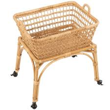Kouboo Rectangular Rolling Wicker Laundry Basket Hamper With Cotton Liner And Stand Wayfair Make storage and organization simple with the metal rectangular chicken wire basket/liner extra small.