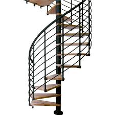 Dolle Oslo 55 D Horizontal Rail Steel Spiral Stair Kit 99 H To 111 H Black Dolle Spiral Staircase Kits Staircase Kits Spiral Staircase