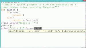 The factorial of 3 is 1 * 2 * 3 i.e. Python Program Factorial Of A Number Youtube