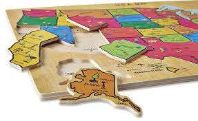 Wooden Usa Puzzle Classic Wooden Usa Puzzle Wooden Puzzles Usa Puzzle Crafts For Kids