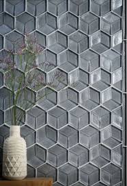 Glasmosaik 48x48x8mm hellblau gold metall. Hexagon Fliesen Glas 3d Optik Grau Schlicht Wande Verkleiden Hexagon Fliesen Badezimmer Fliesen Kamin Fliesen