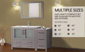 Wyndham collection wcg242466dwbwcunsmxx beckett 66 inch double bathroom vanity in white with white cultured marble countertop, undermount square sinks and matte black trim. Amazon Com Vanity Art 54 Inch Single Sink Modern Bathroom Vanity Combo Set 1 Shelf 8 Dove Tailed Drawers Ceramic Top Bathroom Cabinet With Free Mirror Va3030 54 E Kitchen Dining