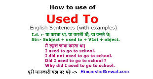 Used To Sentences Example In Hindi Sentence Examples Sentences English Grammar