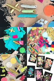 Loose Parts Collage Art Camp Collage Art Projects Homeschool Art Preschool Art